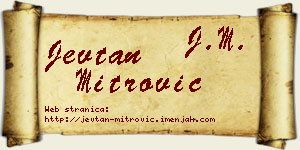 Jevtan Mitrović vizit kartica